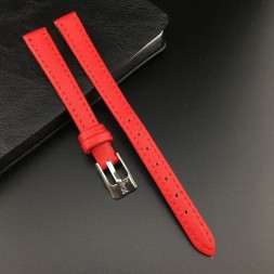 Ремешок для часов кожаный 14 мм, цвет красный - 2шт