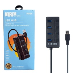 USB-разветвитель (Хаб) H504 4USB Ports 3.0 С переключателем (Black)