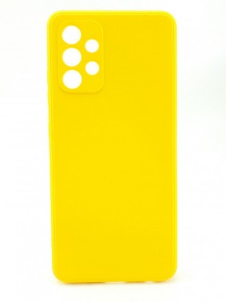 Чехол силиконовый для Samsung Galaxy A52 c защитой камеры, желтый