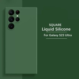 Чехол бархатный Silicone Cover для Samsung Galaxy S24 Ultra, темно зеленый