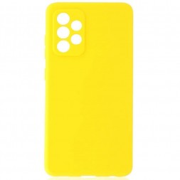 Чехол силиконовый для Samsung Galaxy A72 c защитой камеры, жёлтый