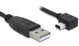 Кабель Mini USB - USB угловой 90° 5м