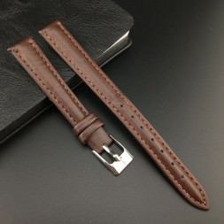 Ремешок для часов кожаный 16 мм, цвет коричневый - 2шт