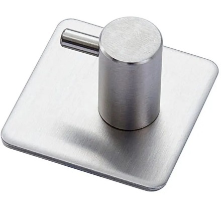 Мощный металлический самоклеящийся настенный крючок вешалка для ванной, серебряный - 2шт