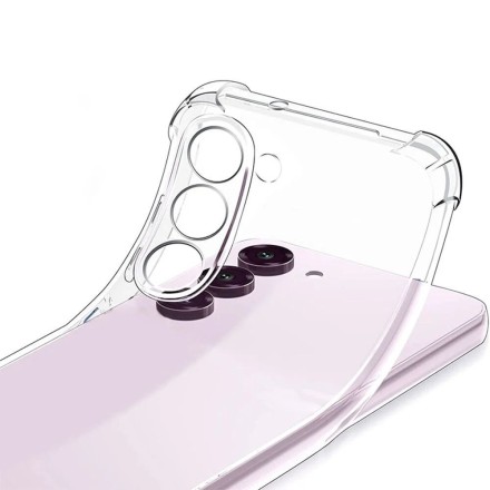 Чехол противоударный с зашитой камеры Антишок для Samsung Galaxy S24, прозрачный