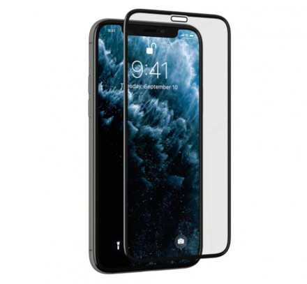 Гнущееся защитное стекло Full Glue для iPhone XR/11 на полный экран, чёрное