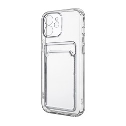 Чехол силиконовый с кармашком для iPhone 11, прозрачный