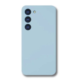Чехол силиконовый для Samsung Galaxy S23 Plus, ярко-голубой