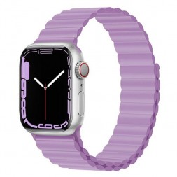 Силиконовый магнитный ремешок для Apple Watch 2/3/4/5/6/7 серии - 42/44/45 размер, сиреневый