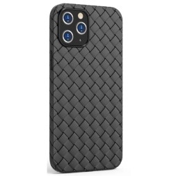 Чехол плетеный силиконовый для iPhone 14 Pro Max, черный