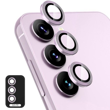 Защитное стекло полноценное на камеру для Samsung Galaxy S24, фиолетовое