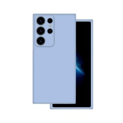 Чехол силиконовый для Samsung Galaxy S23 Ultra, ярко-голубой