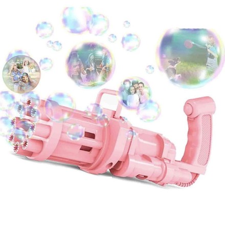 Генератор мыльных пузырей, миниган, пистолет с мыльными пузырями, розовый