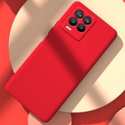 Чехол бархатный Silicone Cover для Realme 8i, красный
