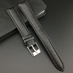 Ремешок для часов кожаный 20 мм, цвет черный - 2шт