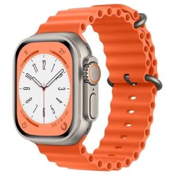 Ремешок силиконовый волнистый для Apple Watch 42mm/44mm/45mm/49mm, оранжевый