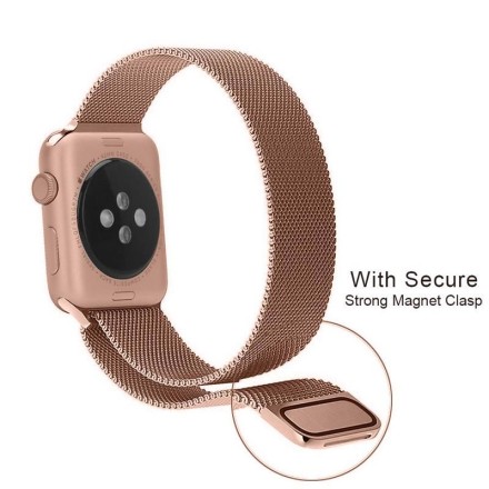 Ремешок миланская петля для Apple Watch 42mm/44mm/45mm, розовое золото