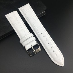 Ремешок для часов кожаный текстура 24 мм, цвет белый - 2шт