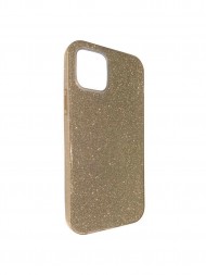 Чехол силиконовый с блестками для iPhone 12, золотой