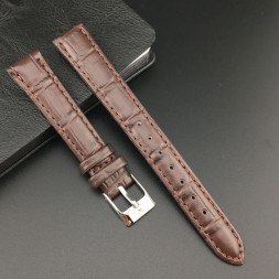 Ремешок для часов кожаный текстура 16 мм, цвет коричневый - 2шт