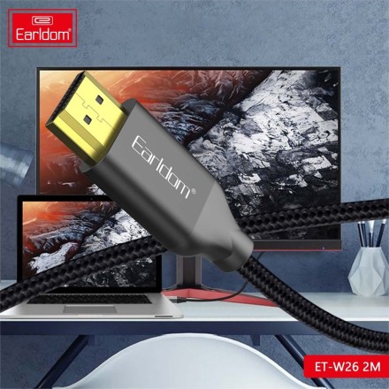 HDMI кабель 4К UltraHD 3D тканевая оплетка Earldom W26 3 метра