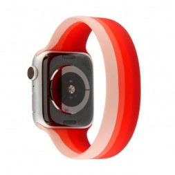 Ремешок силиконовый для Apple Watch 38mm/40mm/41mm, радуга-красная