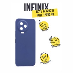 Чехол силиконовый для Infinix Note 12 (2023), темно-синий