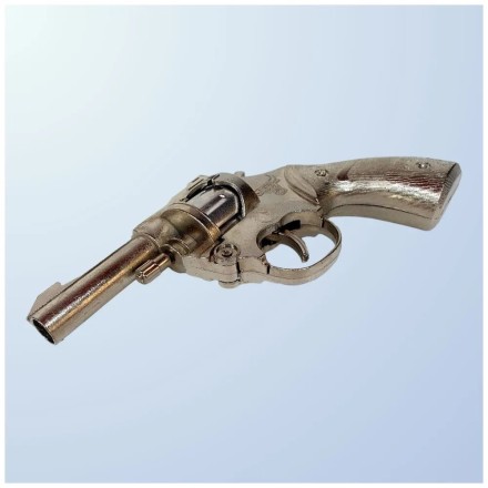 Железный Револьвер Пистолет на 8 пистонов игрушечный, серебряный