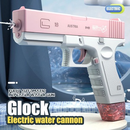 Водный пистолет электрический на аккумуляторе, розовый