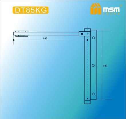 Доводчик дверной пружинный MSM DT85-SL, серебро