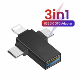 OTG USB 3.0 3в1 - Micro USB/Lightning/Type C SX-39