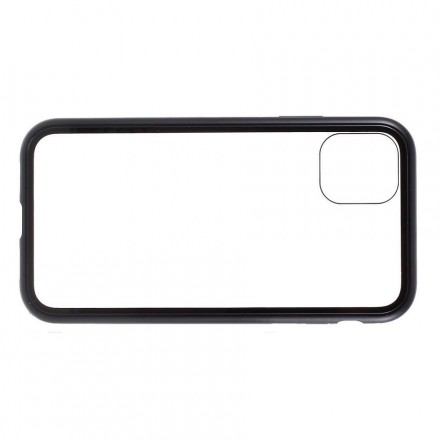 Магнитный стеклянный чехол с металлическим бампером для iPhone 11 Pro, X, XS, черный