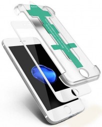Защитное стекло с установочным кейсом для Apple iPhone 7/8 ZIFRIEND Easy App (белое)