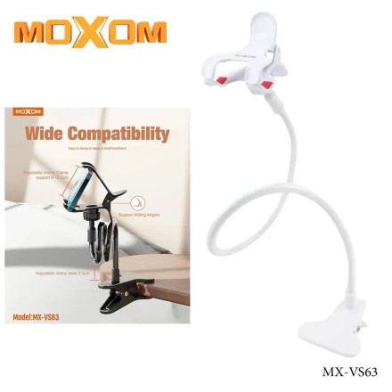 Гибкий держатель на мощной прищепке Moxom MX-VS63 белый