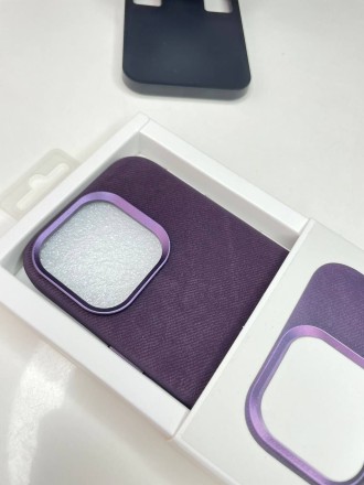Чехол для iPhone 15 тканевый, фиолетовый