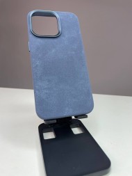 Чехол для iPhone 15 тканевый, голубой
