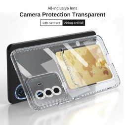 Чехол силиконовый с кармашком для Huawei Nova Y70, прозрачный