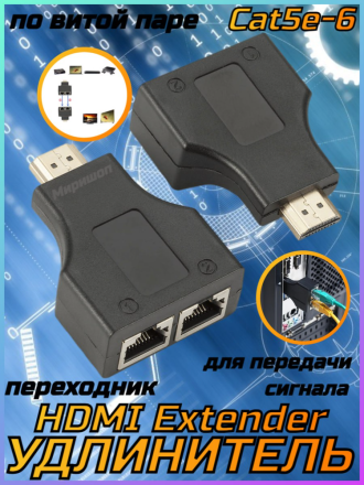 Удлинитель HDMI по витой паре HDMI Extender by cat5e/6 cable