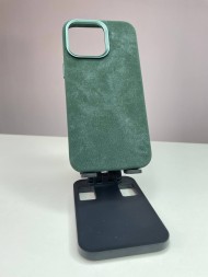 Чехол для iPhone 15 Pro тканевый, темно-зеленый
