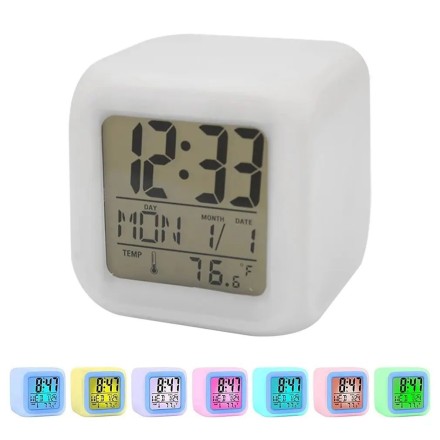 Часы будильник настольные электронные светодиодные с будильником 8x8см