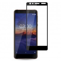 Защитное стекло Full Glue для Nokia 3 на полный экран, чёрное