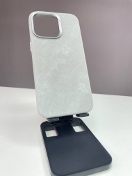 Чехол для iPhone 15 Pro тканевый, светло-серый
