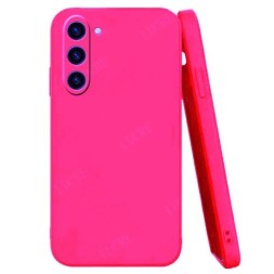 Чехол бархатный Silicone Cover для Samsung Galaxy S24, ярко розовый