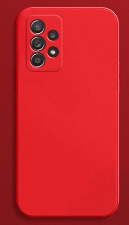 Чехол силиконовый c защитой камеры для Samsung Galaxy A73, красный