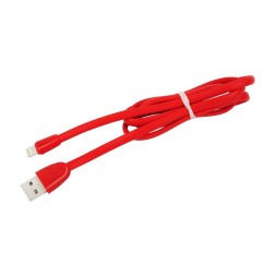 Мягкий силиконовый кабель для iPhone, красный (1 м)