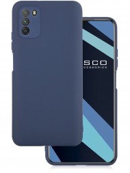 Чехол силиконовый для Xiaomi Poco M3 с защитой камеры, темно-синий