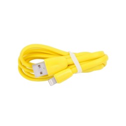 Мягкий силиконовый кабель для iPhone, желтый (1 м)