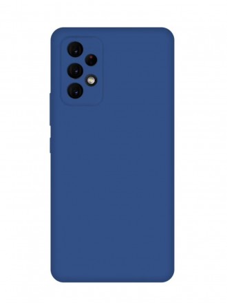 Чехол силиконовый c защитой камеры для Samsung Galaxy A53, темно-синий
