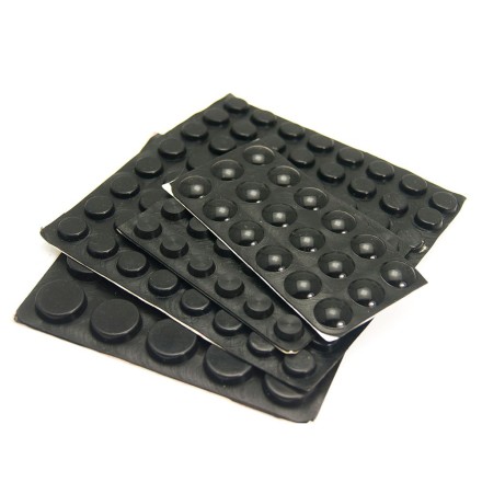 Амортизатор силиконовый самоклеящийся, демпфер мебельный отбойник D-10мм - 50шт, черный