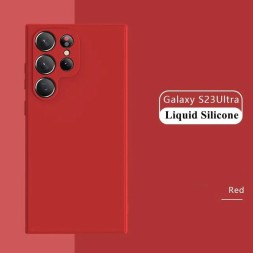 Чехол бархатный Silicone Cover для Samsung Galaxy S24 Ultra, красный
